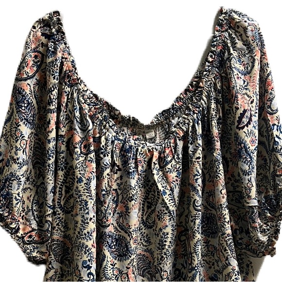Cato, 100% Rayon, On/Off Shoulder, Elastic, Stretch, Casual Top, Multi, 22/24W - Picture 4 of 7